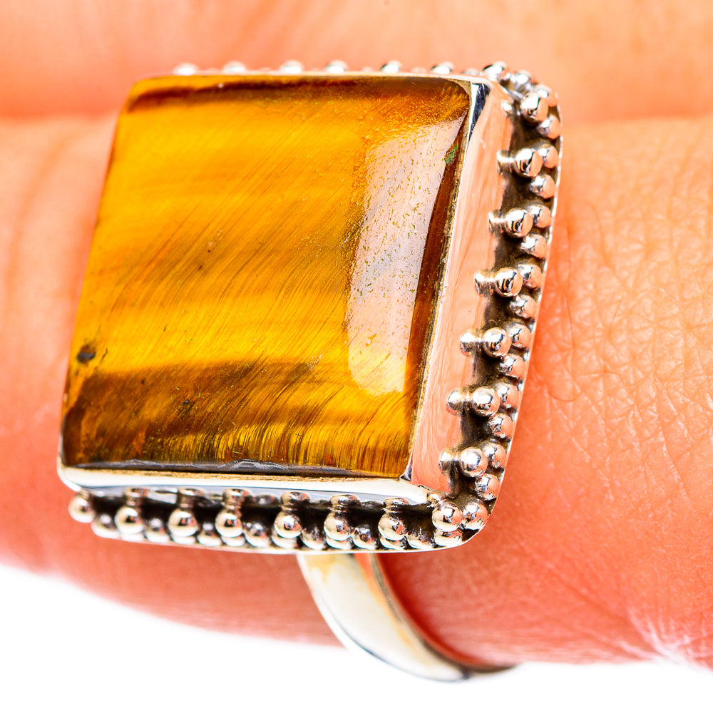 Tiger Eye Rings handcrafted by Anasilvercos - RING116546