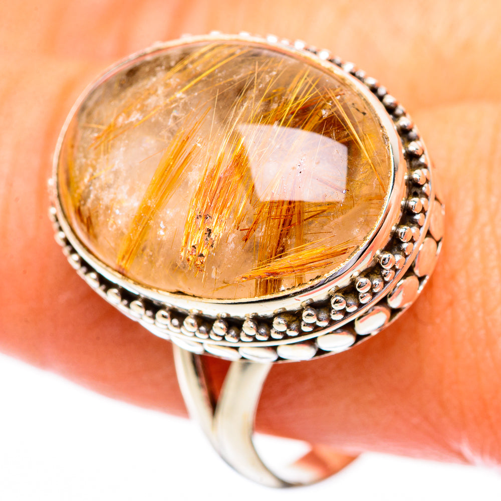 Rutilated Quartz Rings handcrafted by Anasilvercos - RING116557