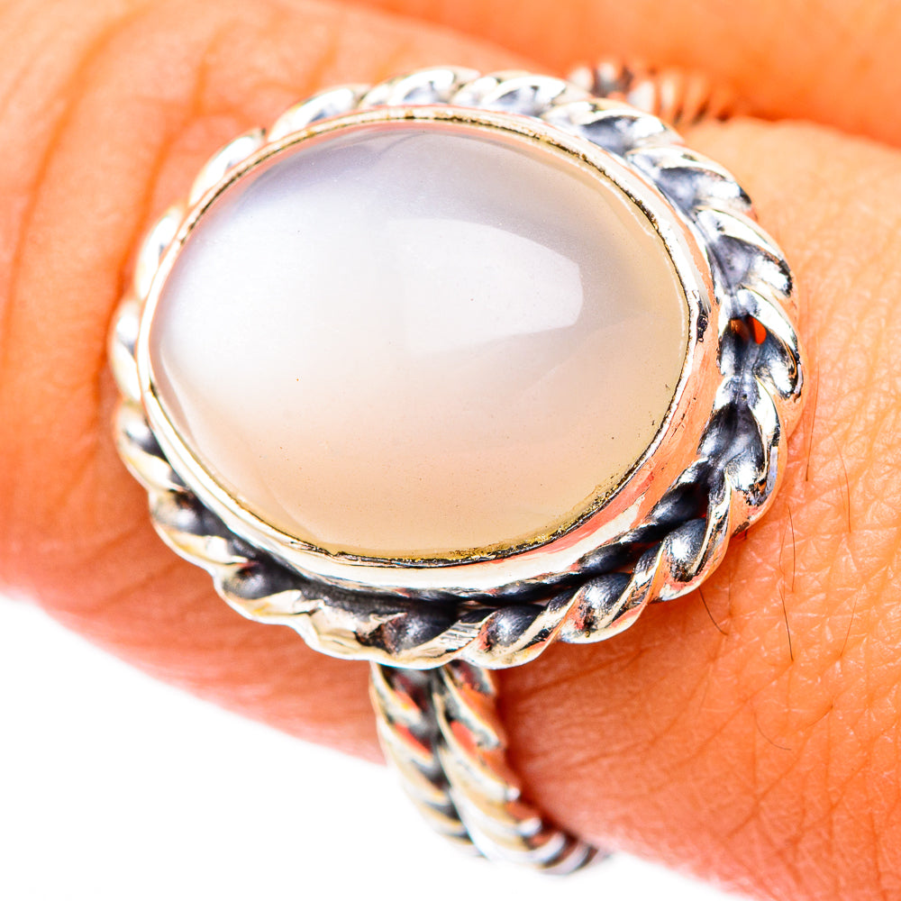 Rainbow Moonstone Rings handcrafted by Anasilvercos - RING116561