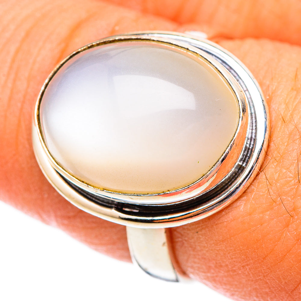 Rainbow Moonstone Rings handcrafted by Anasilvercos - RING116562
