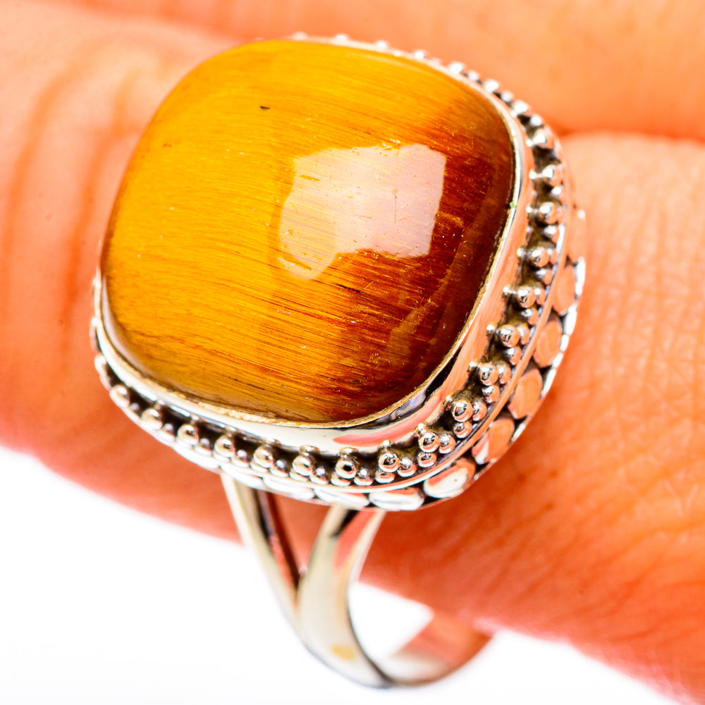 Tiger Eye Rings handcrafted by Anasilvercos - RING116578