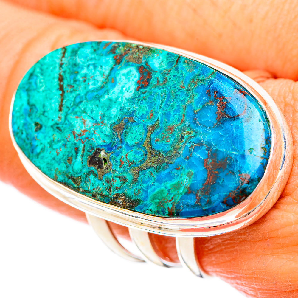 Peruvian Chrysocolla Rings handcrafted by Anasilvercos - RING116612
