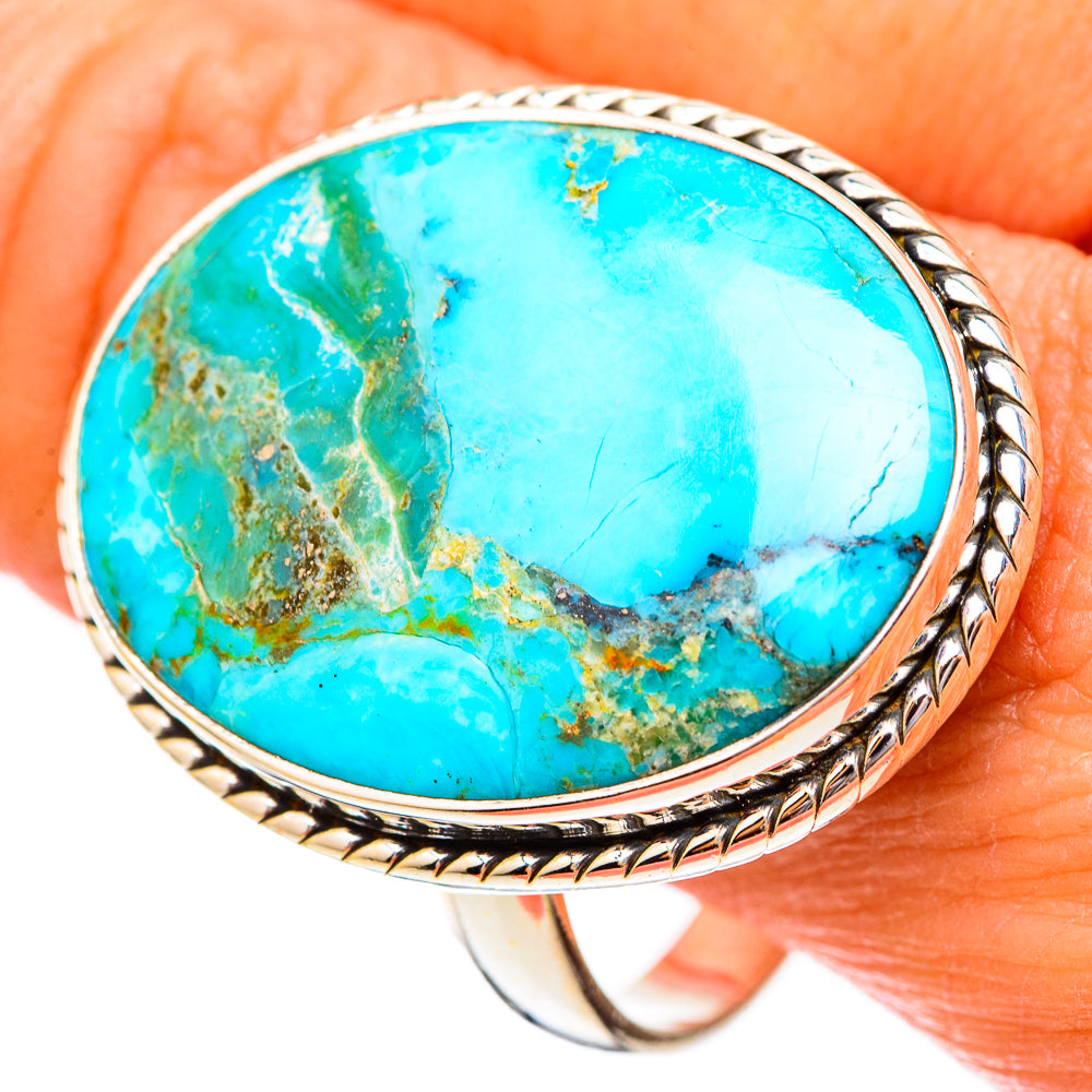 Peruvian Chrysocolla Rings handcrafted by Anasilvercos - RING116613