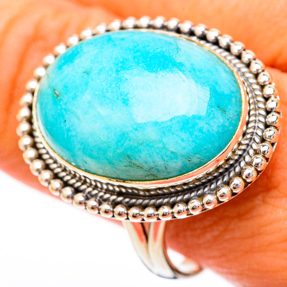 Peruvian Amazonite Rings handcrafted by Anasilvercos - RING116616