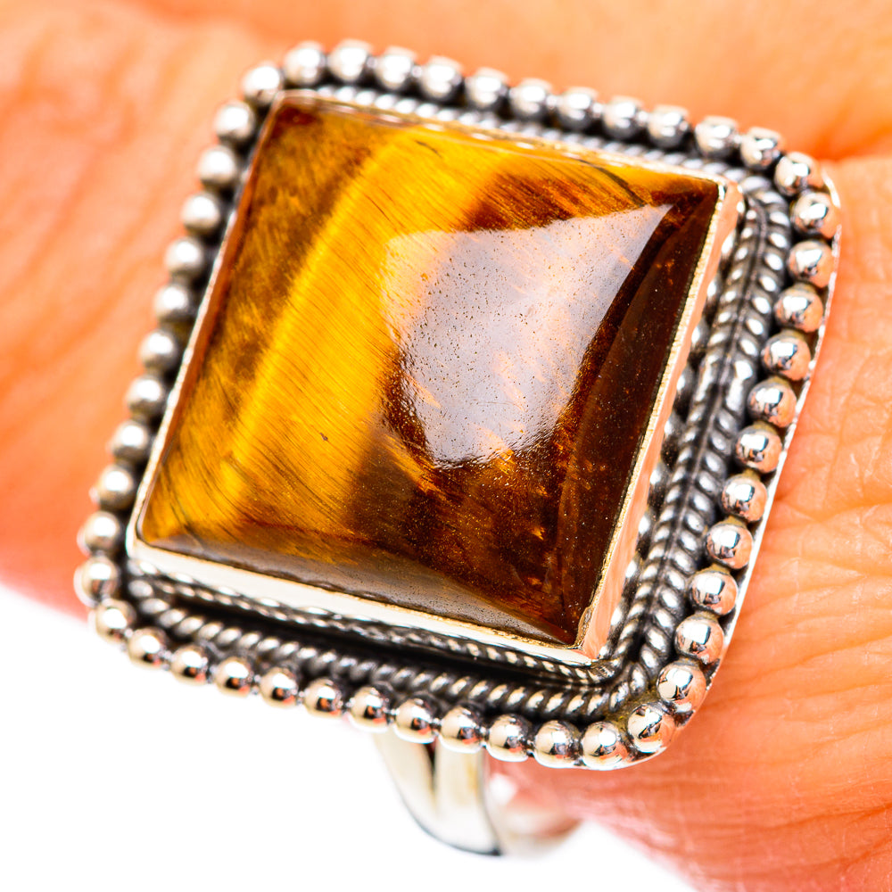 Tiger Eye Rings handcrafted by Anasilvercos - RING116622