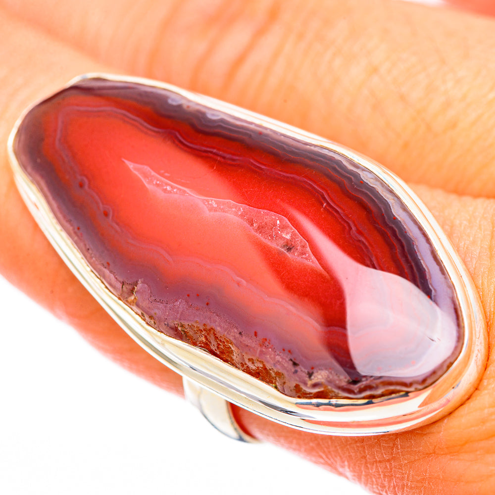 Red Botswana Agate Rings handcrafted by Anasilvercos - RING116653