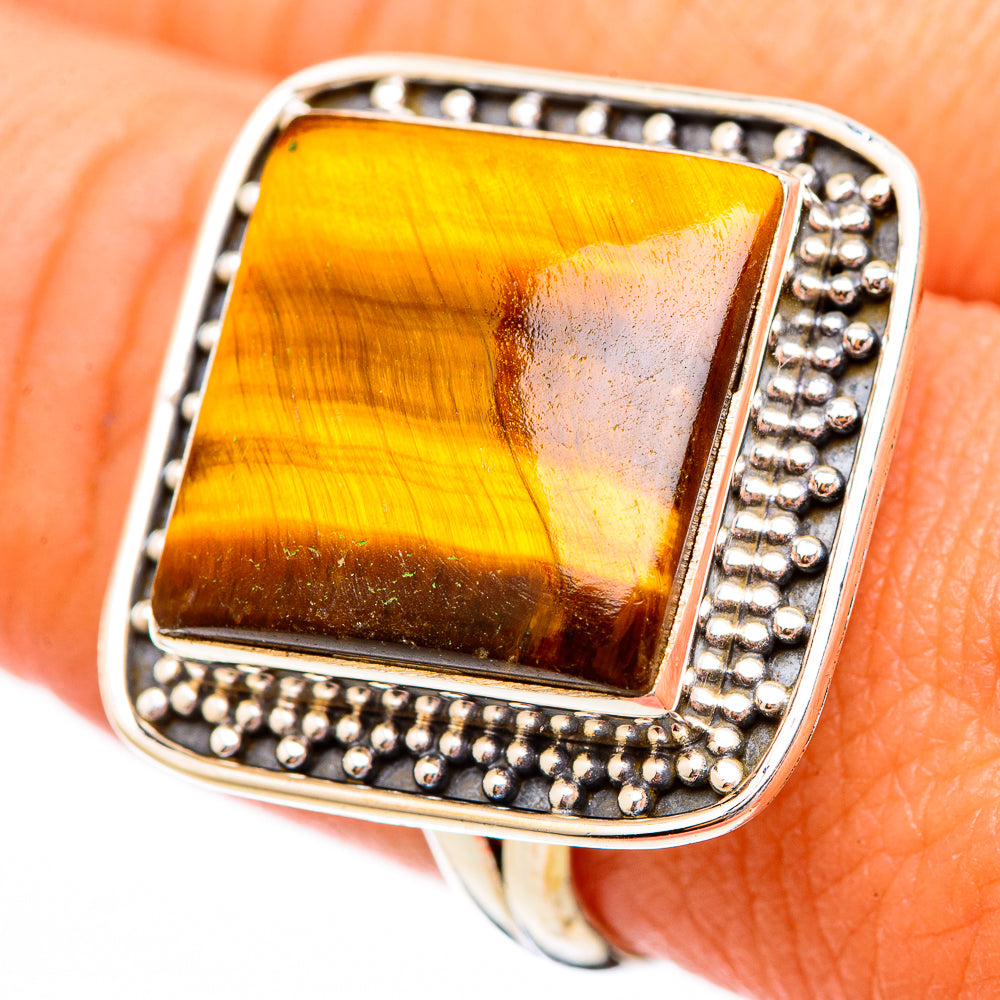 Tiger Eye Rings handcrafted by Anasilvercos - RING116654
