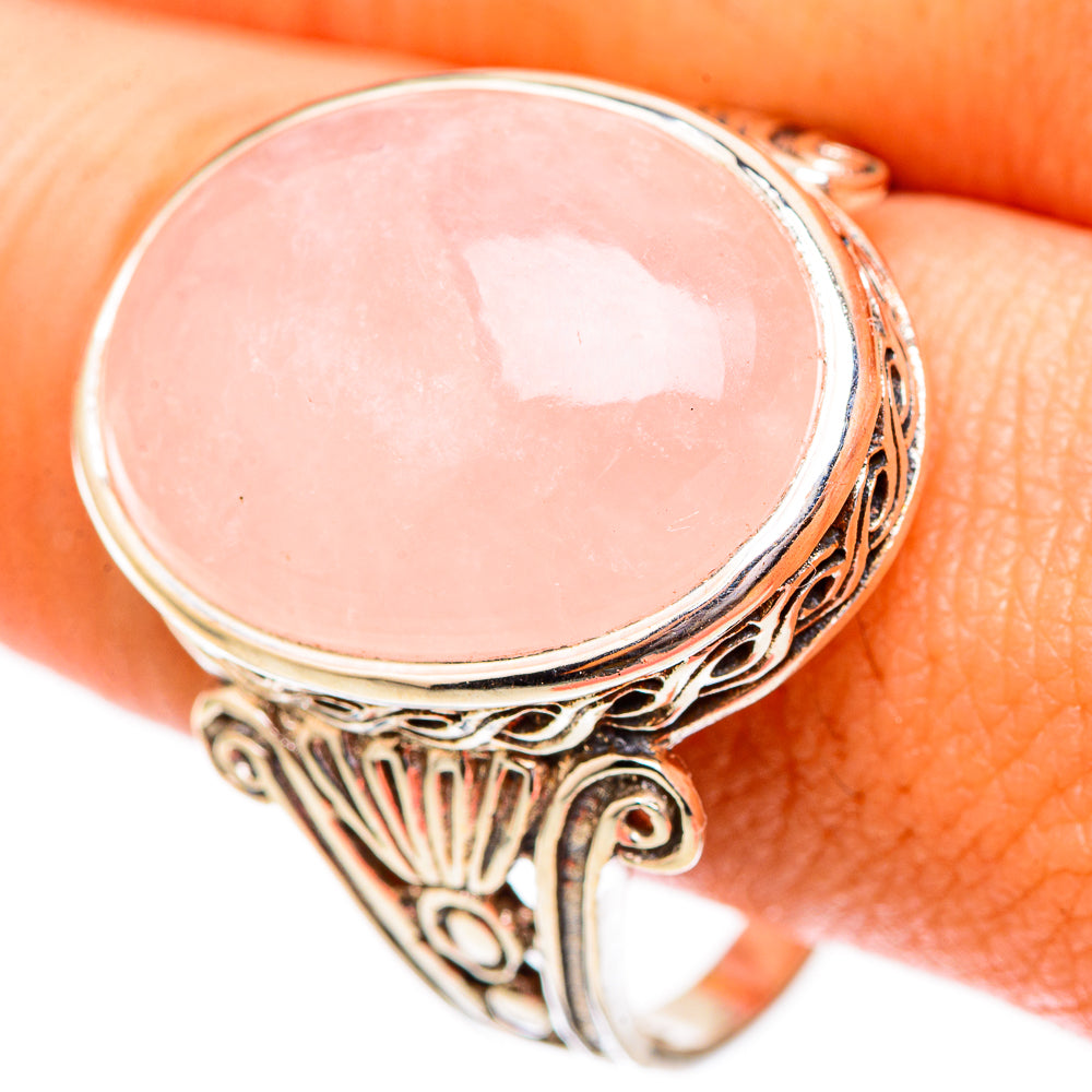 Rose Quartz Rings handcrafted by Anasilvercos - RING116658