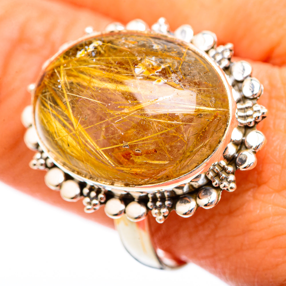 Rutilated Quartz Rings handcrafted by Anasilvercos - RING116662