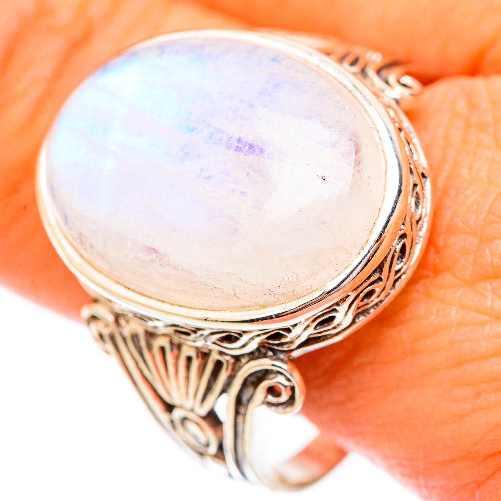 Rianbow Moonstone Rings handcrafted by Anasilvercos - RING116667