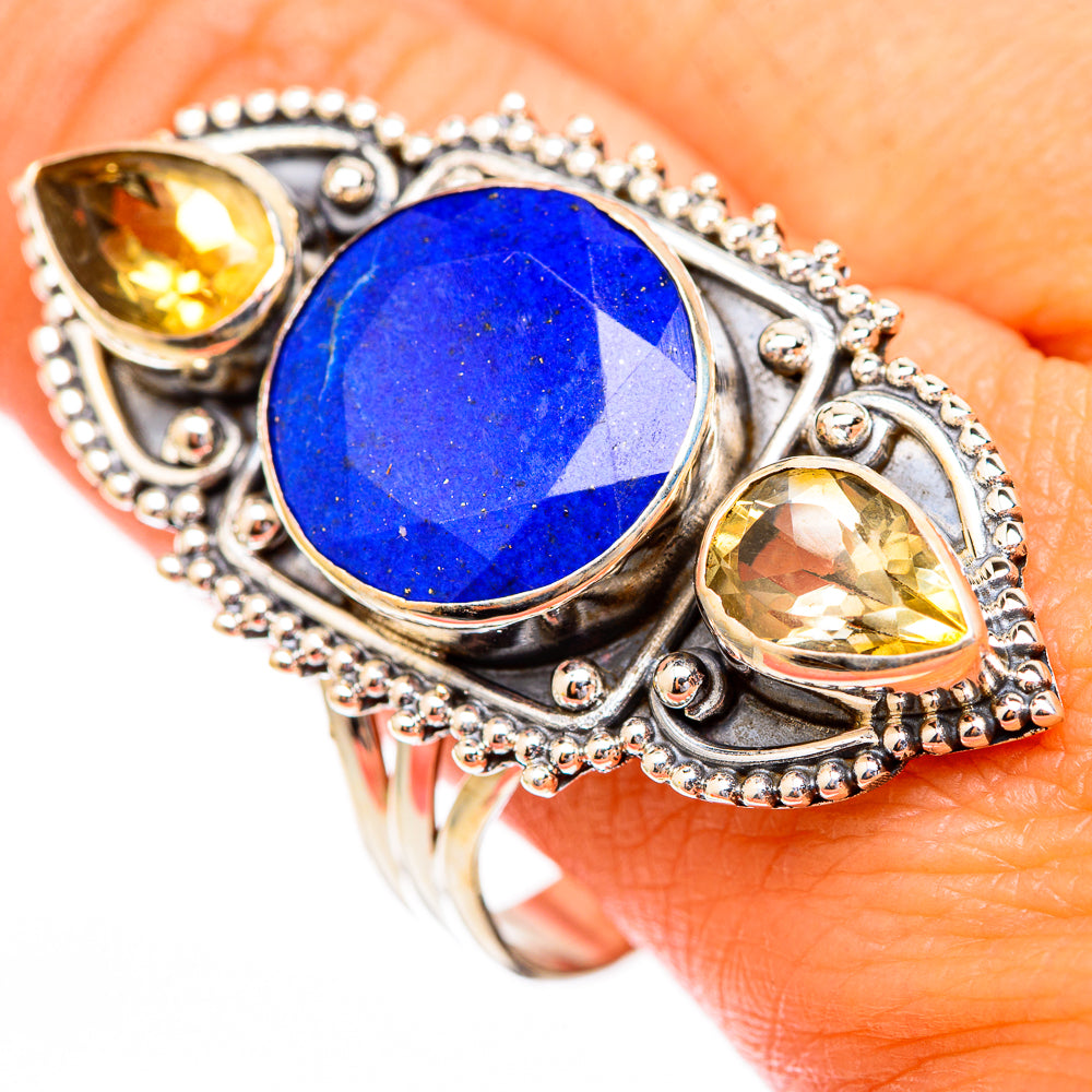 Lapis Lazuli, Citrine Rings handcrafted by Anasilvercos - RING116680