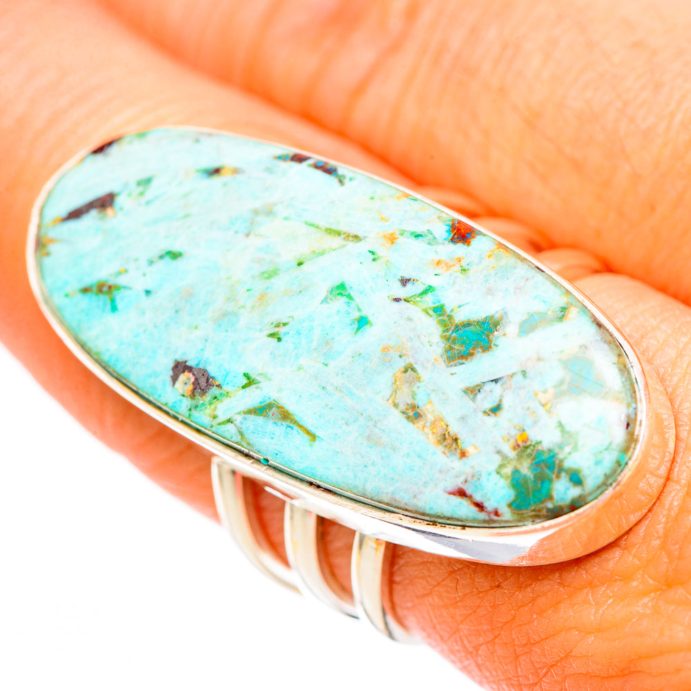 Peruvian Chrysocolla Rings handcrafted by Anasilvercos - RING116682