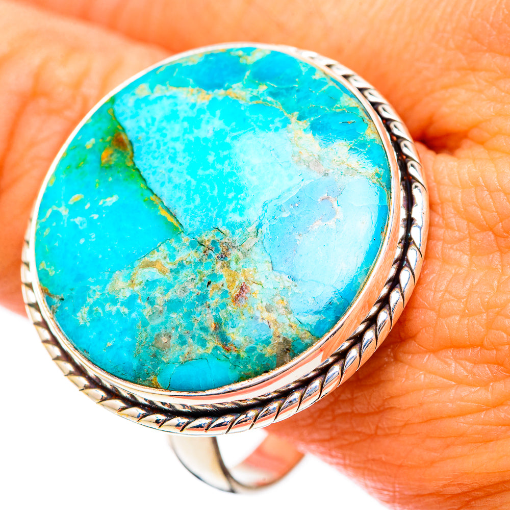 Peruvian Chrysocolla Rings handcrafted by Anasilvercos - RING116690