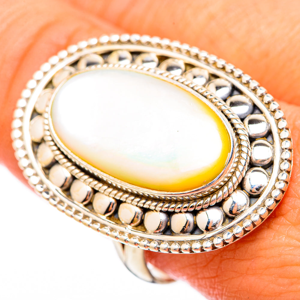Mother Of Pearl Rings handcrafted by Anasilvercos - RING116699