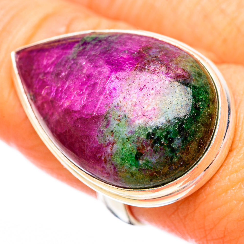 Ruby Zoisite Rings handcrafted by Anasilvercos - RING116702