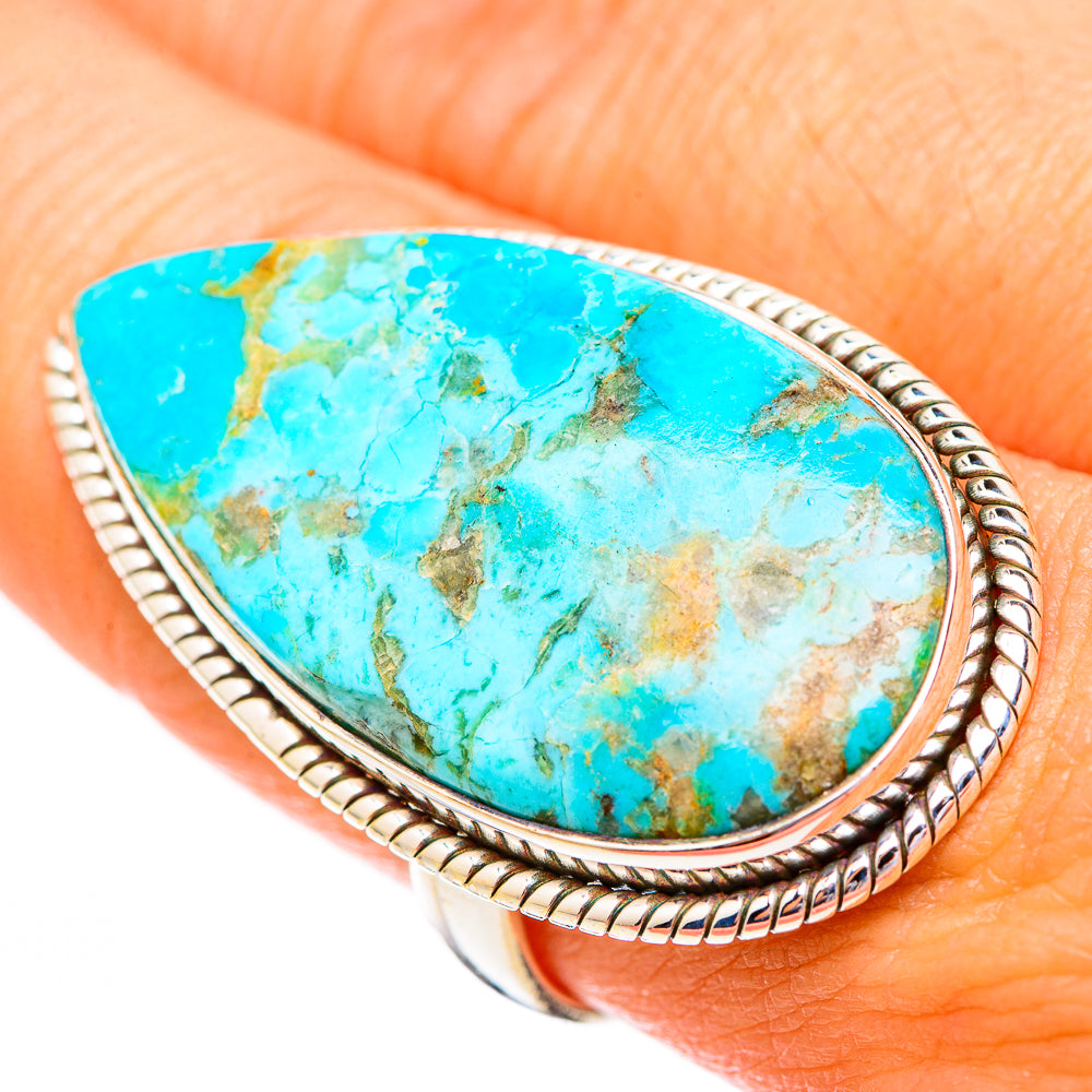 Peruvian Chrysocolla Rings handcrafted by Anasilvercos - RING116734