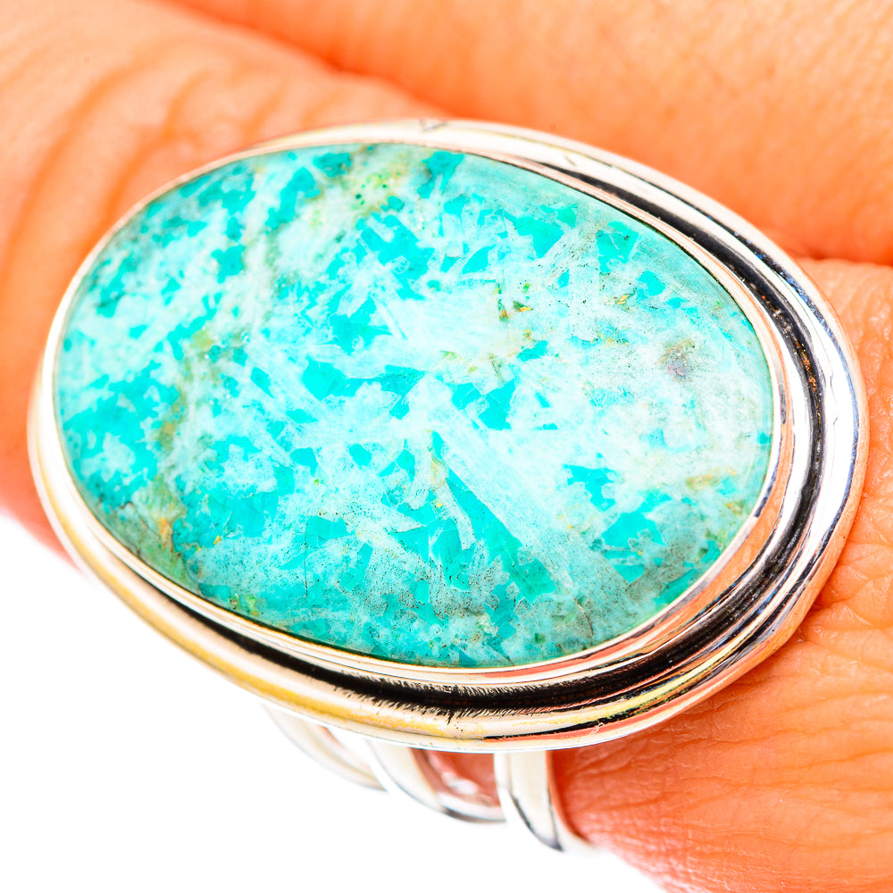 Peruvian Chrysocolla Rings handcrafted by Anasilvercos - RING116741