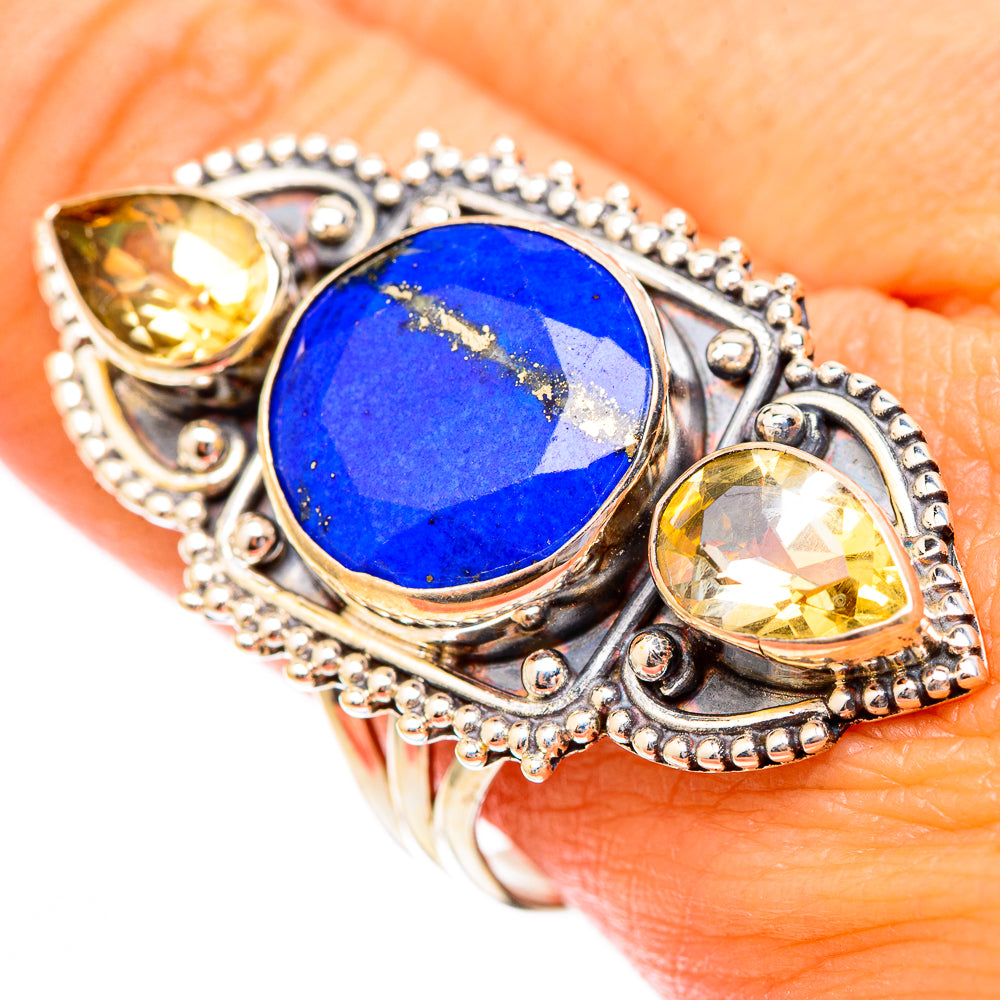 Lapis Lazuli, Citrine Rings handcrafted by Anasilvercos - RING116744