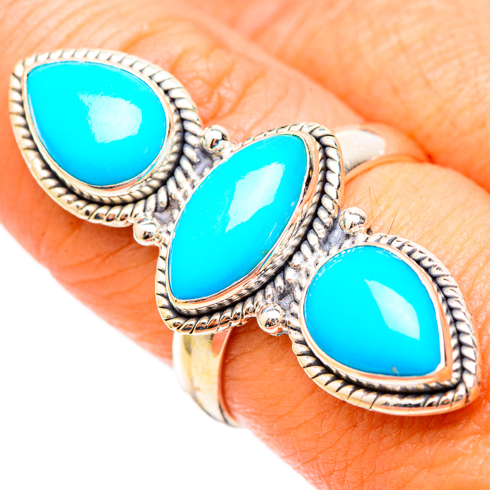 Sleeping Beauty Turquoise Rings handcrafted by Anasilvercos - RING116766