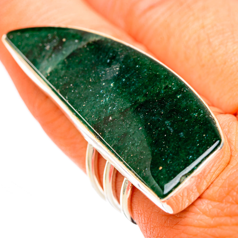Green Aventurine Rings handcrafted by Anasilvercos - RING116777