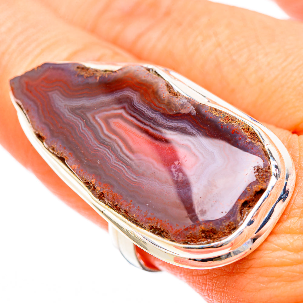 Red Botswana Agate Rings handcrafted by Anasilvercos - RING116781