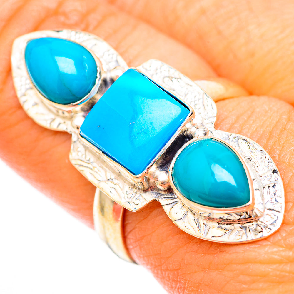 Sleeping Beauty Turquoise Rings handcrafted by Anasilvercos - RING116794