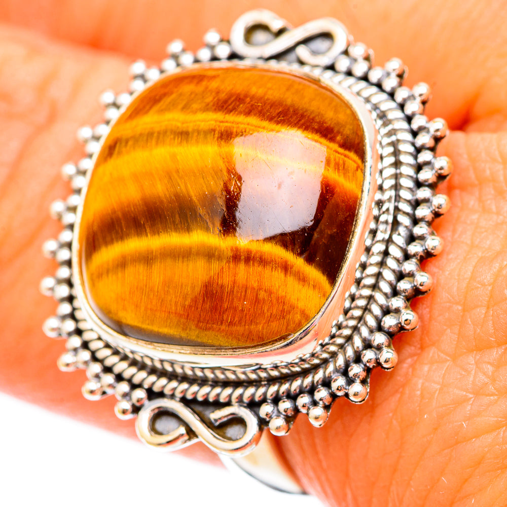 Tiger Eye Rings handcrafted by Anasilvercos - RING116813