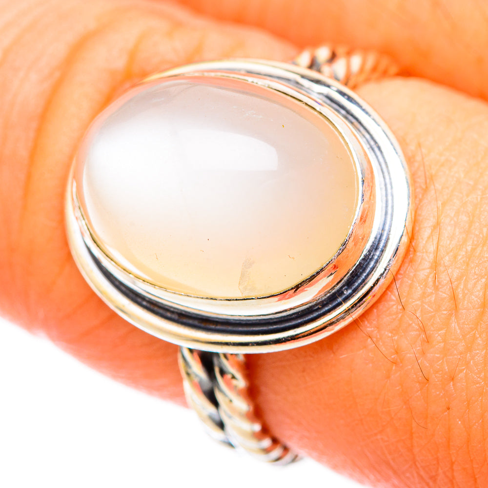 Rainbow Moonstone Rings handcrafted by Anasilvercos - RING116830