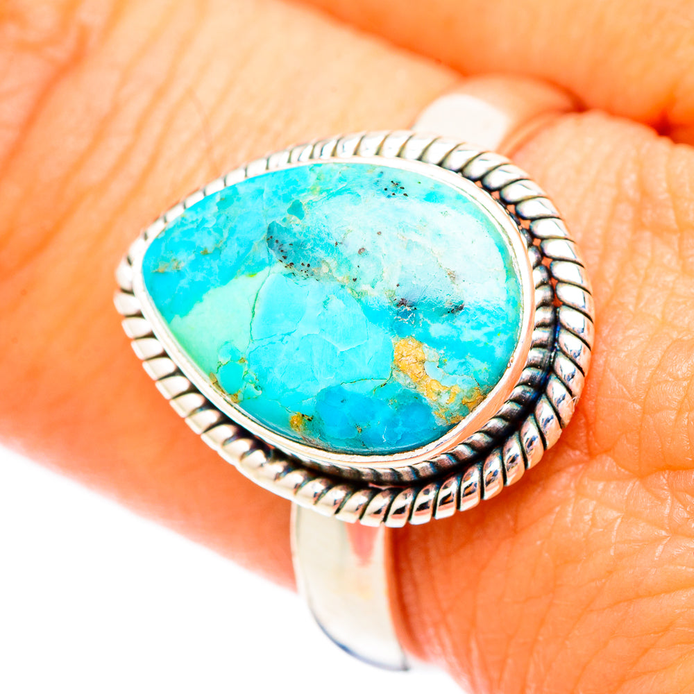 Peruvian Chrysocolla Rings handcrafted by Anasilvercos - RING116942