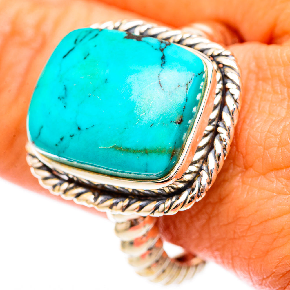 Peruvian Chrysocolla Rings handcrafted by Anasilvercos - RING116943