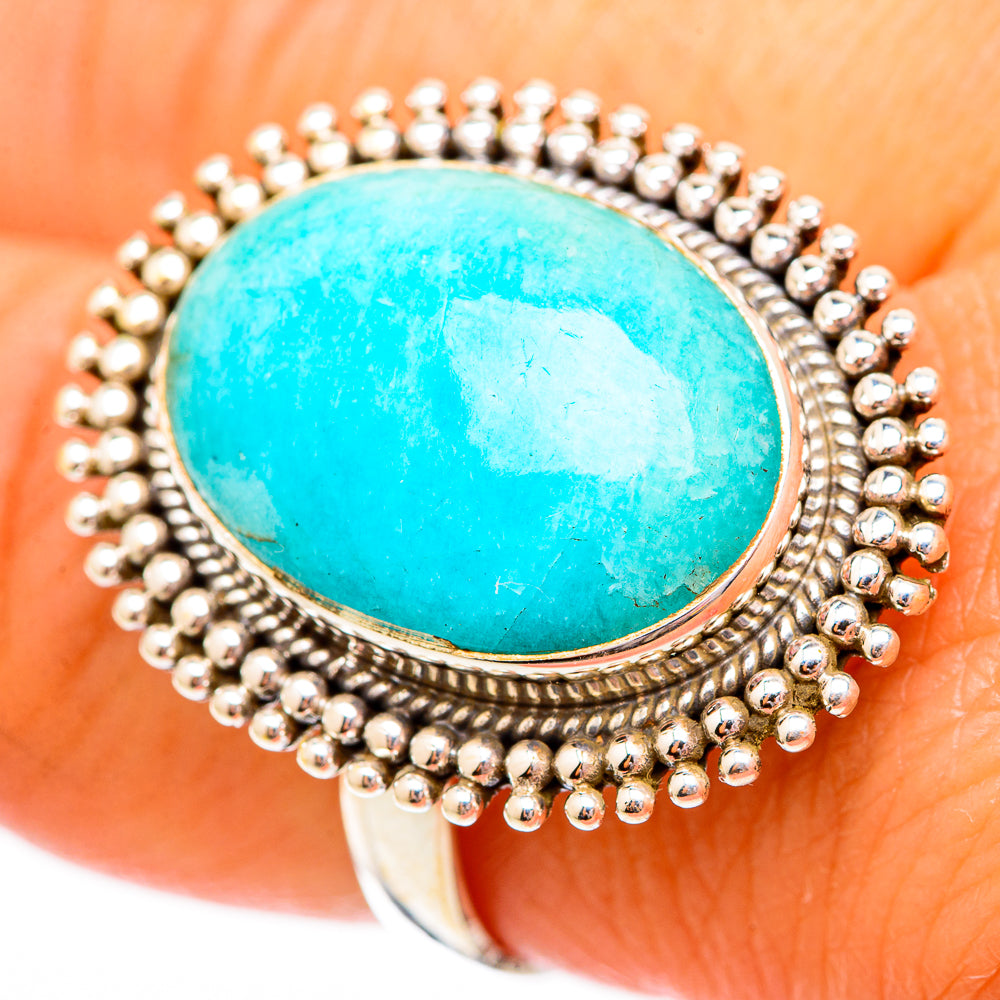 Peruvian Amazonite Rings handcrafted by Anasilvercos - RING117011
