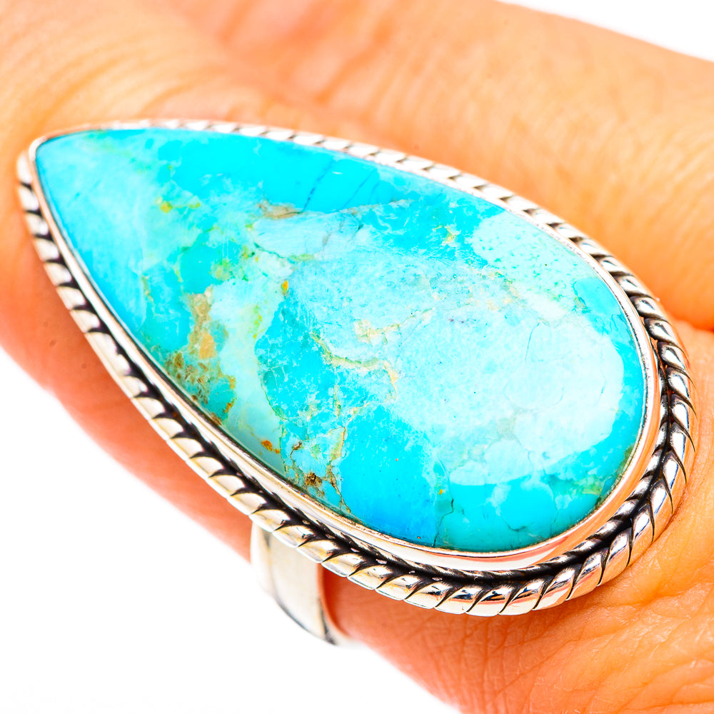Peruvian Chrysocolla Rings handcrafted by Anasilvercos - RING117014