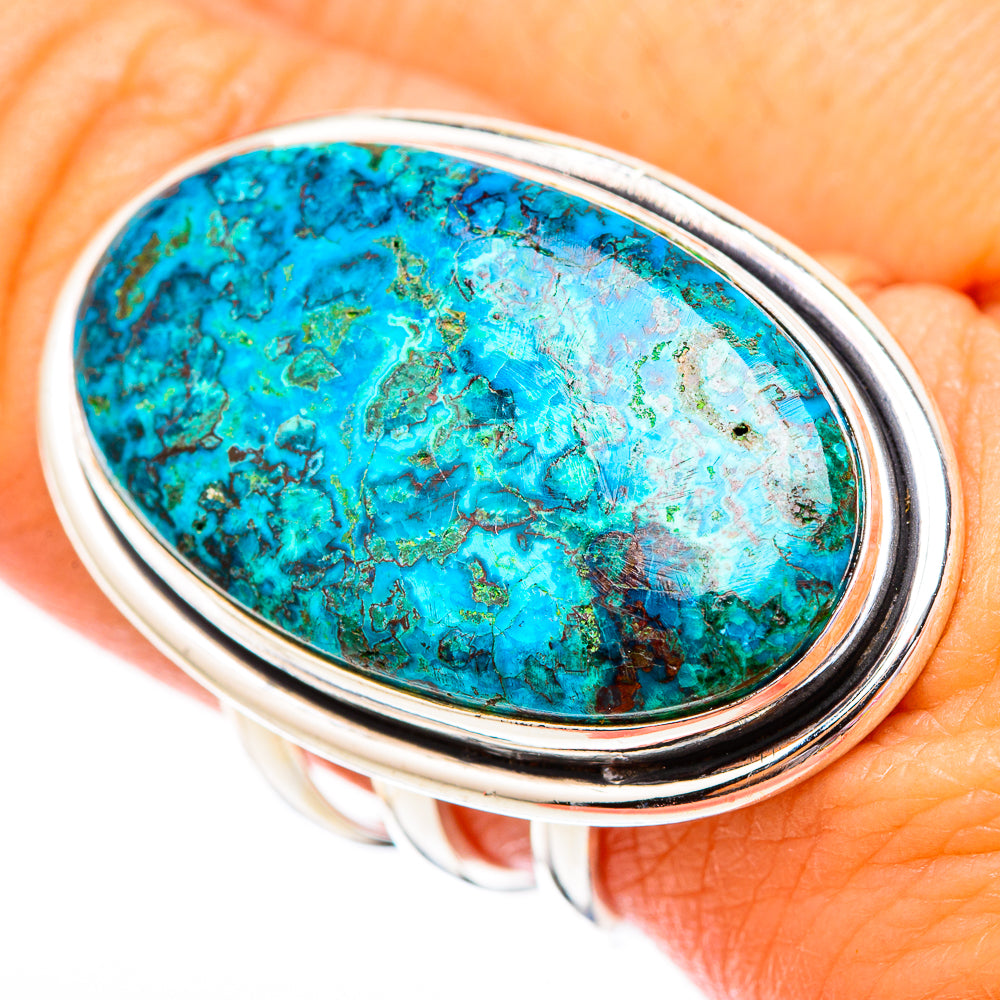 Peruvian Chrysocolla Rings handcrafted by Anasilvercos - RING117015