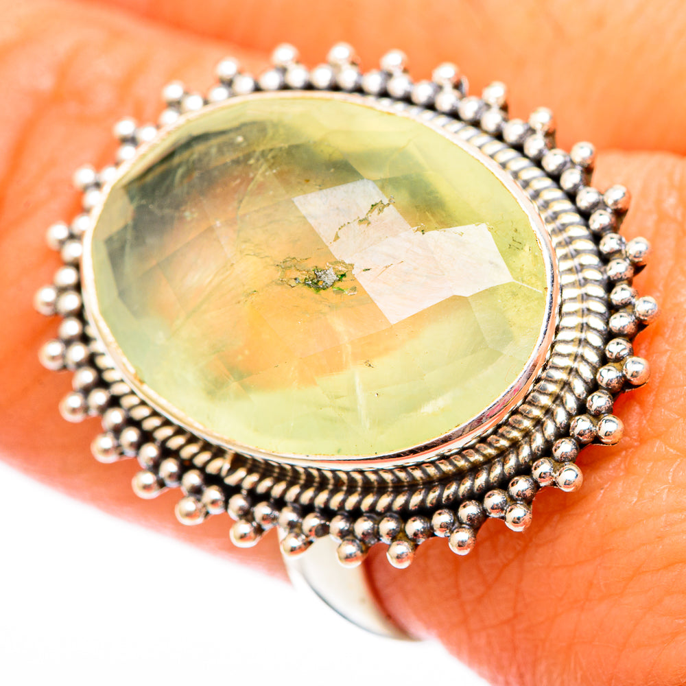 Prehnite Rings handcrafted by Anasilvercos - RING117053
