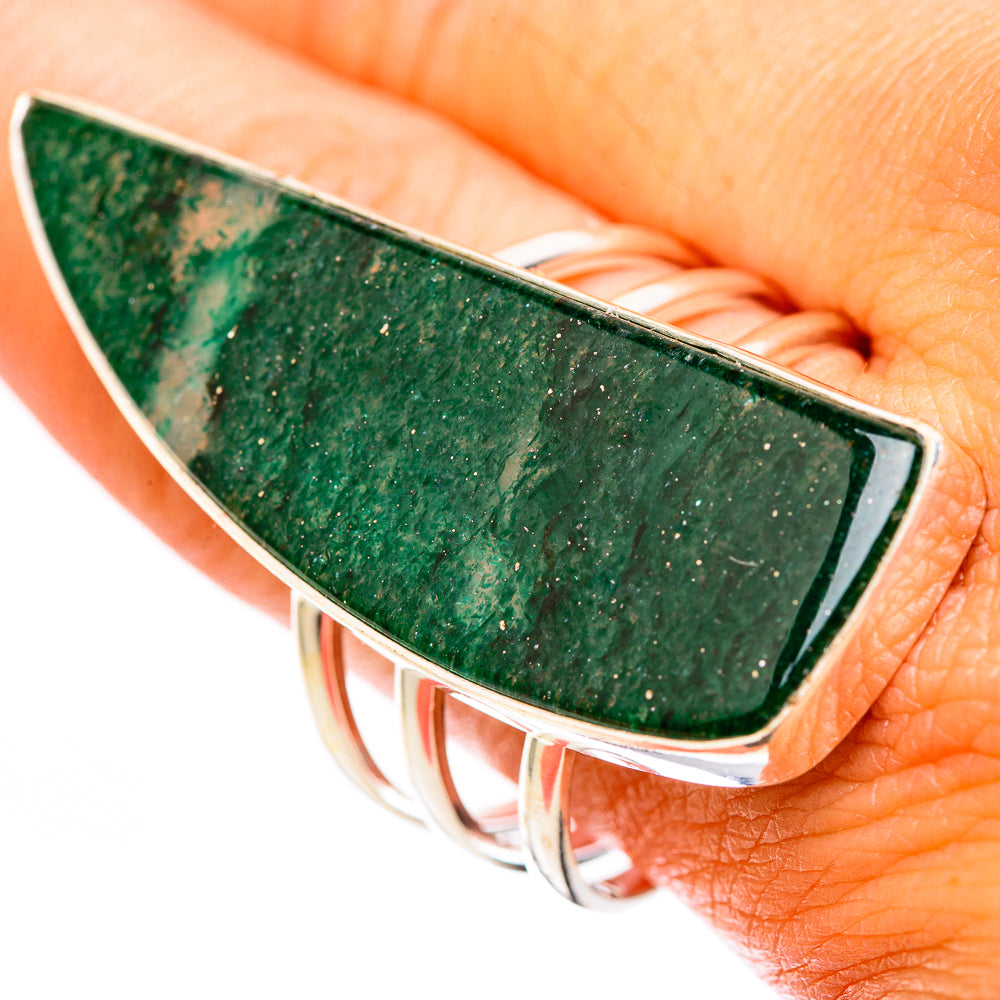 Green Aventurine Rings handcrafted by Anasilvercos - RING117056