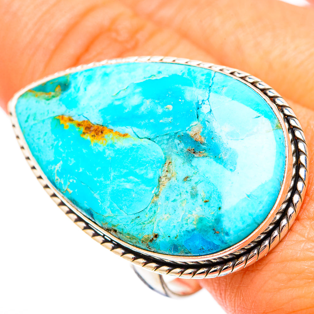 Peruvian Chrysocolla Rings handcrafted by Anasilvercos - RING117074
