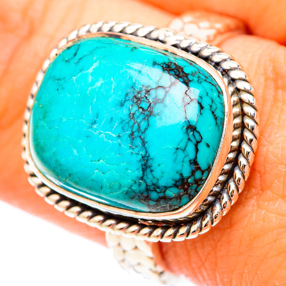Tibetan Turquoise Rings handcrafted by Anasilvercos - RING117106