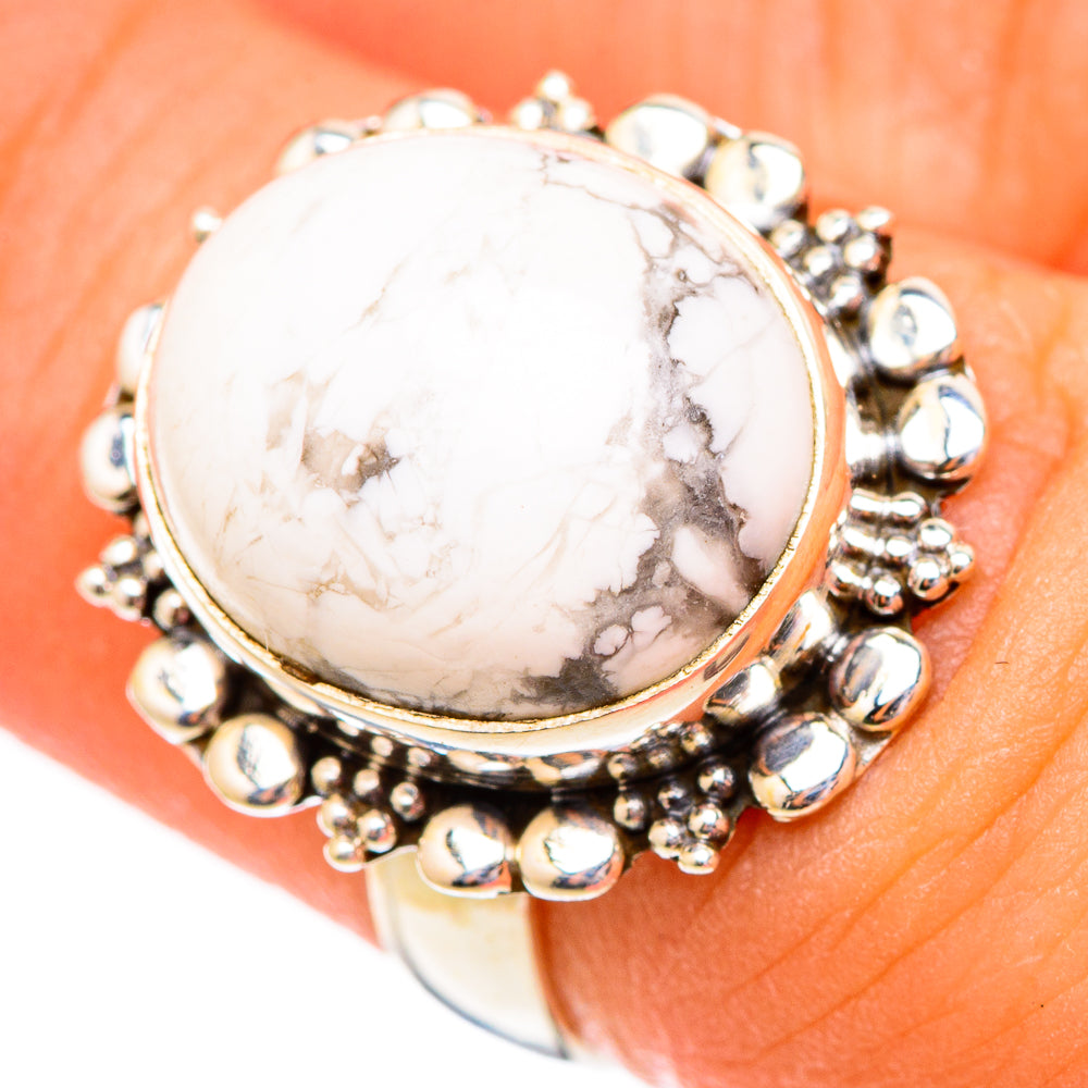 Howlite Rings handcrafted by Anasilvercos - RING117127