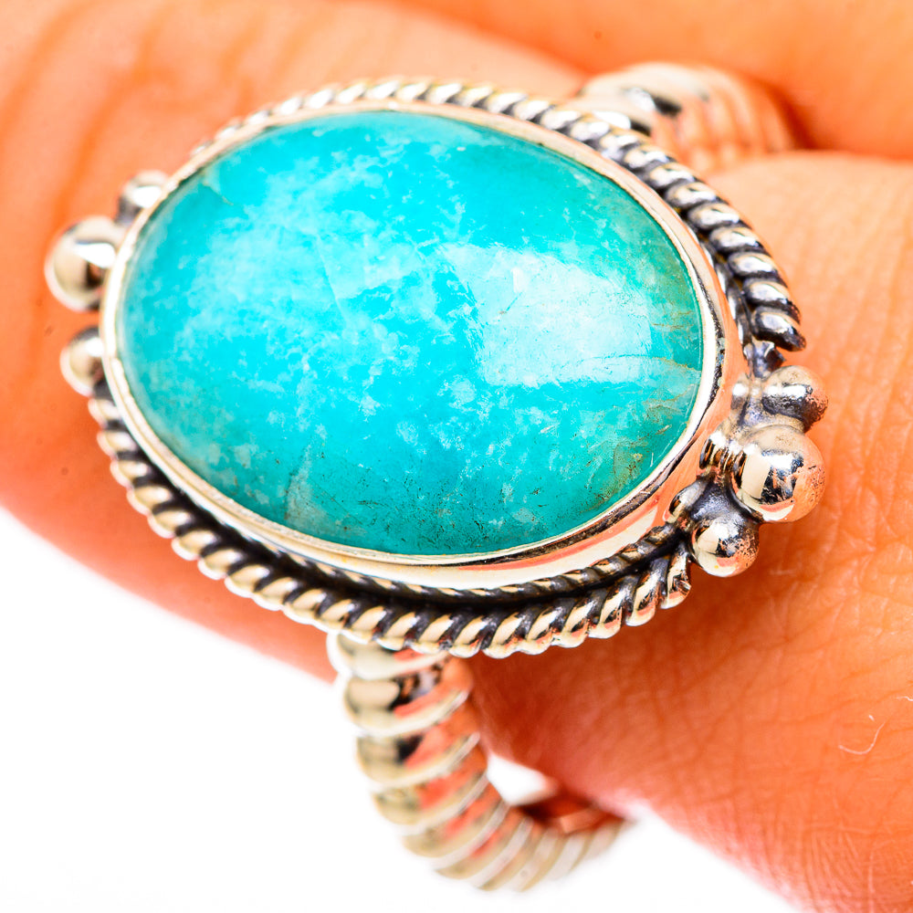 Peruvian Amazonite Rings handcrafted by Anasilvercos - RING117136