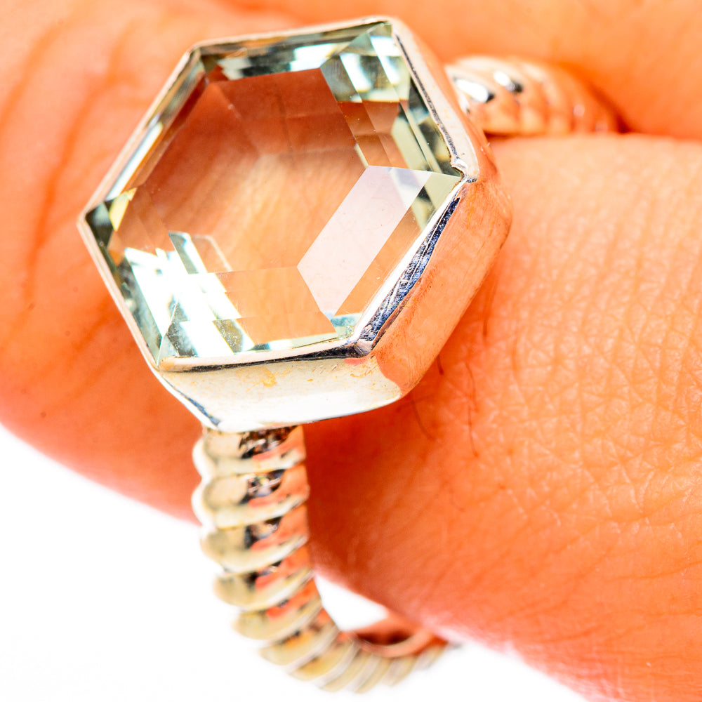 Green Amethyst Rings handcrafted by Anasilvercos - RING117208