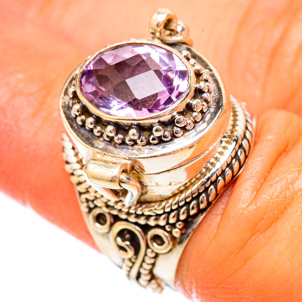 Pink Amethyst Rings handcrafted by Anasilvercos - RING117214
