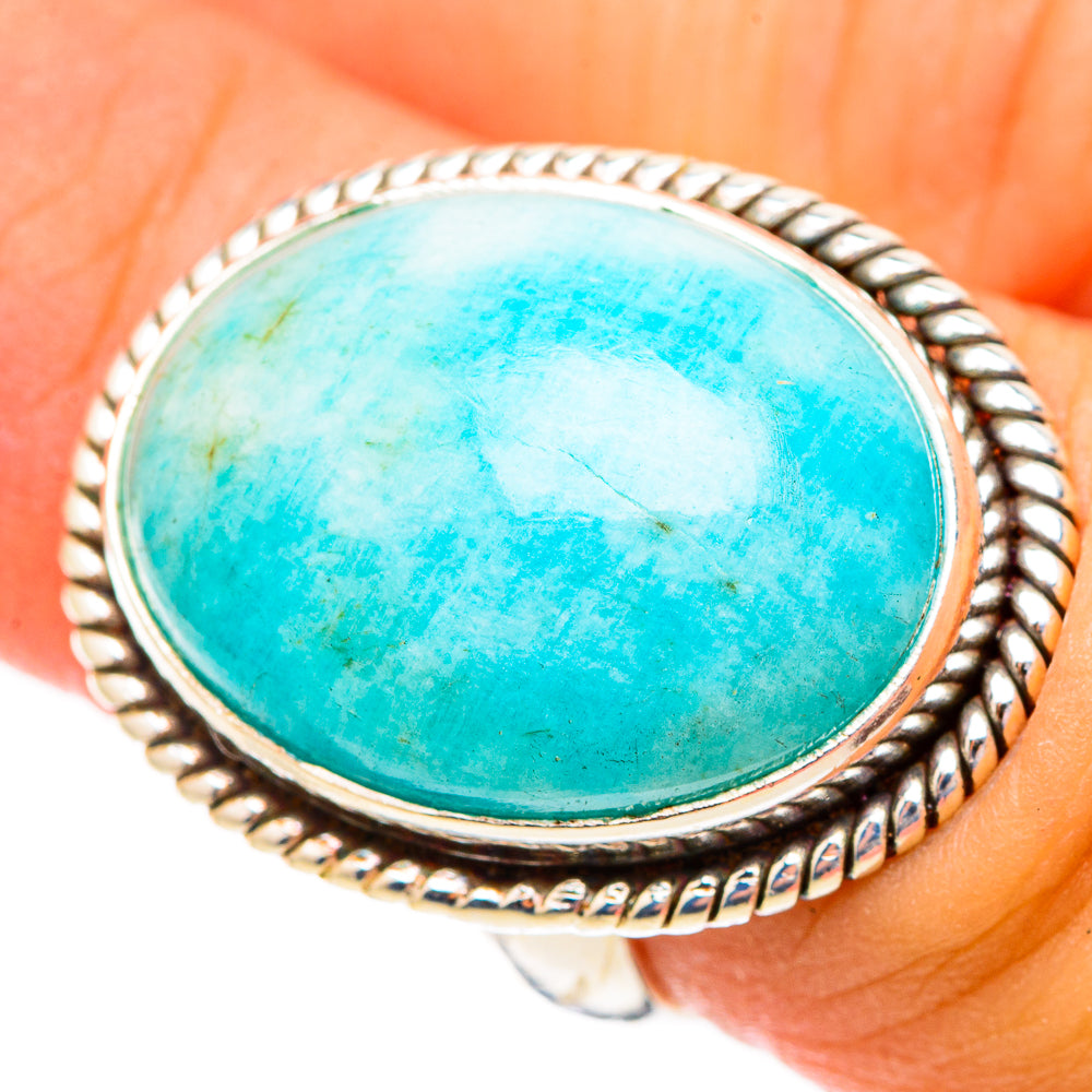 Peruvian Amazonite Rings handcrafted by Anasilvercos - RING117234