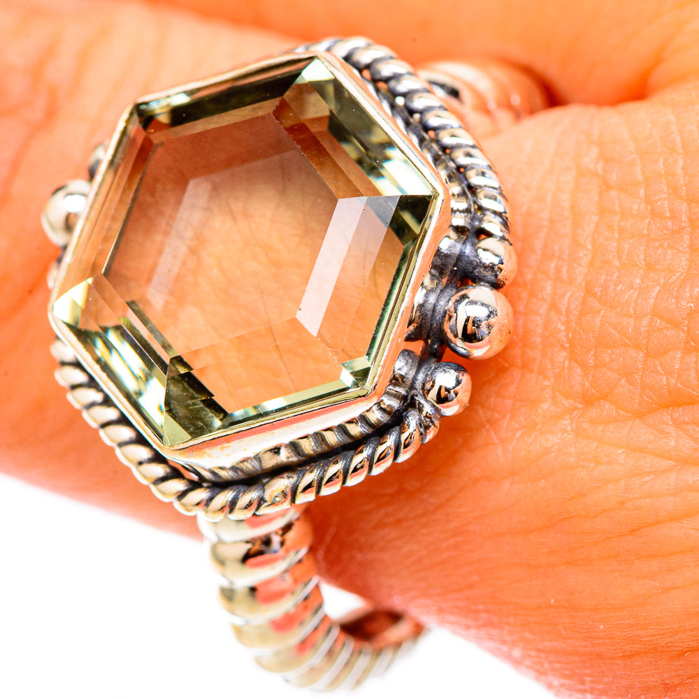 Green Amethyst Rings handcrafted by Anasilvercos - RING117236