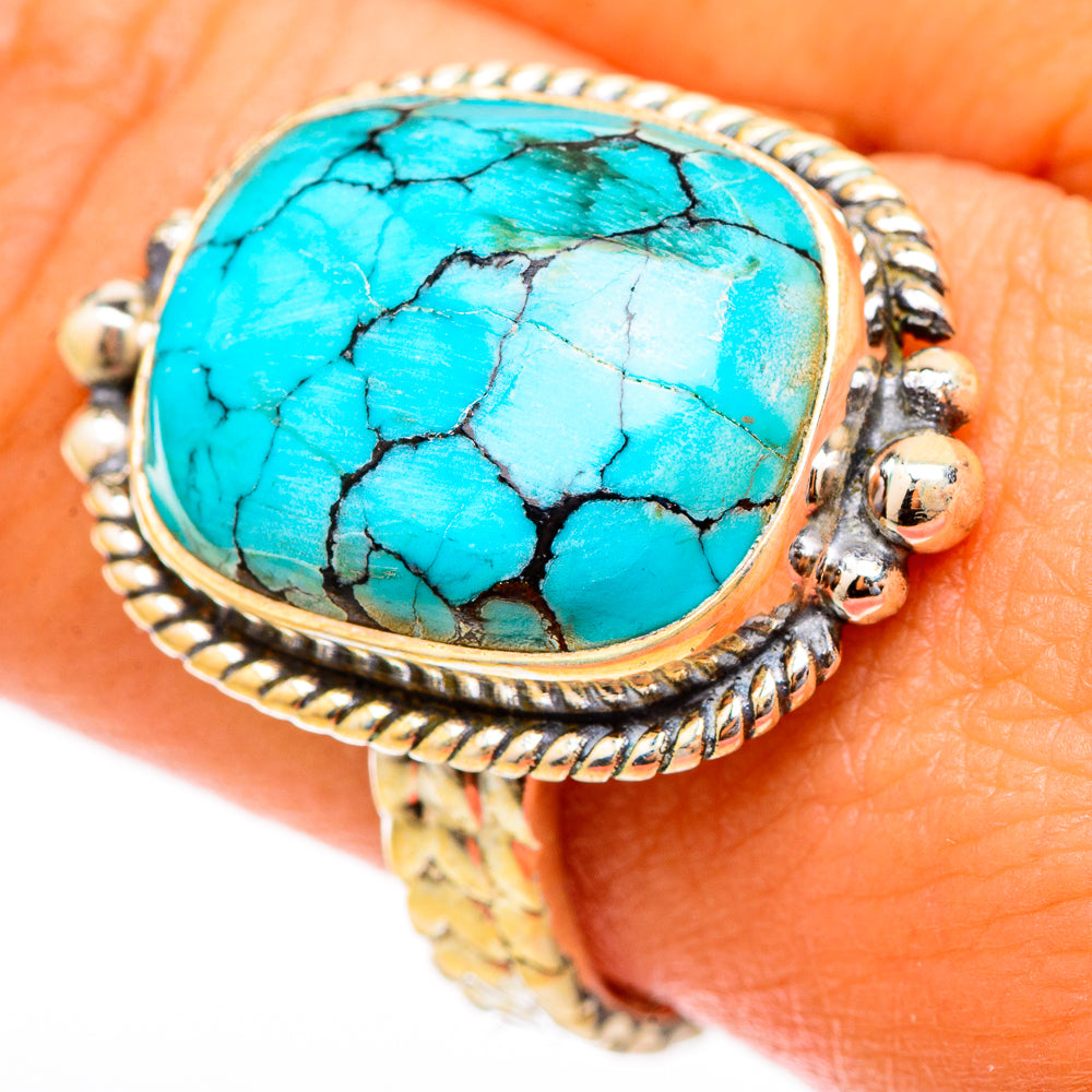 Tibetan Turquoise Rings handcrafted by Anasilvercos - RING117260
