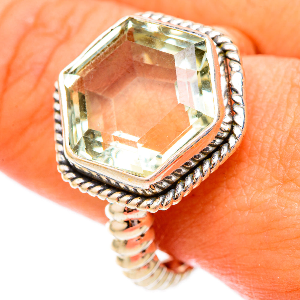 Green Amethyst Rings handcrafted by Anasilvercos - RING117289