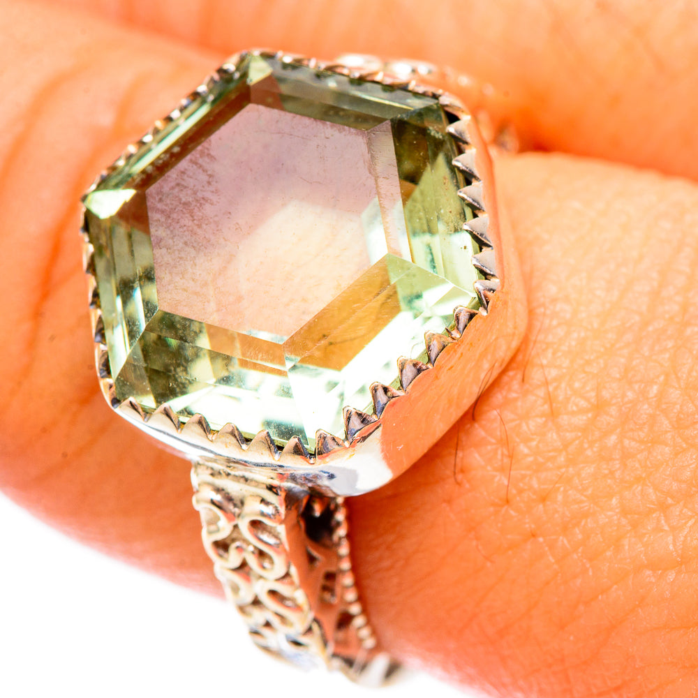 Green Amethyst Rings handcrafted by Anasilvercos - RING117341