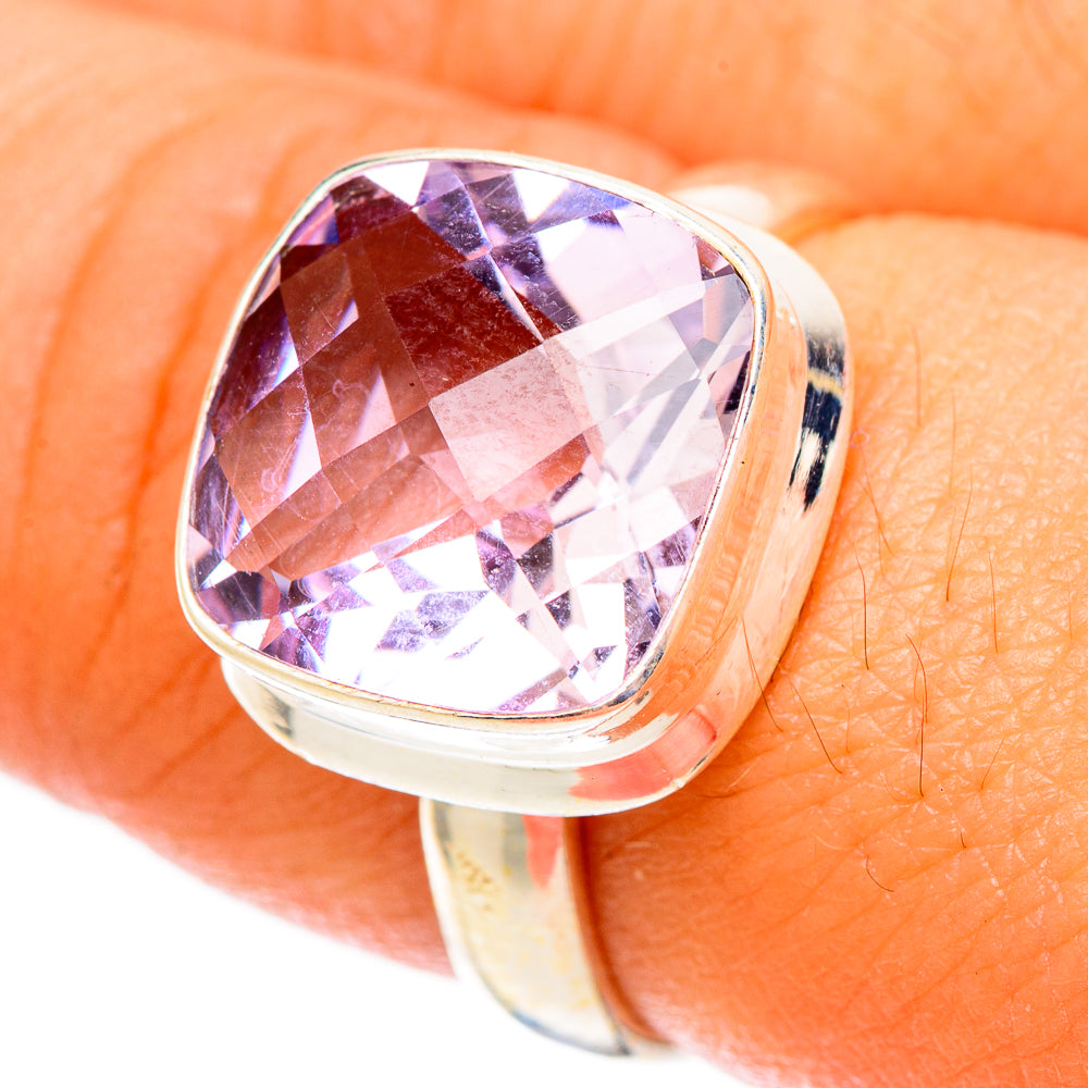 Pink Amethyst Rings handcrafted by Anasilvercos - RING117369