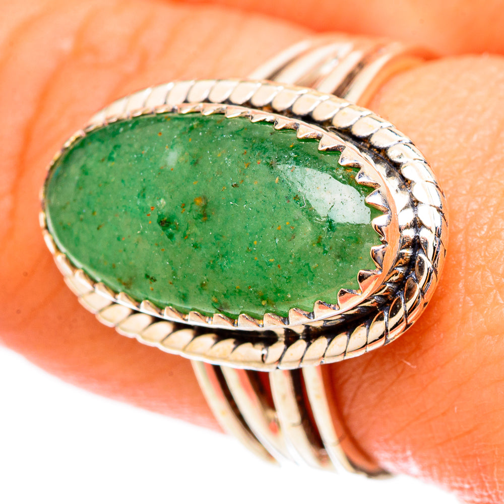 Green Aventurine Rings handcrafted by Anasilvercos - RING117382