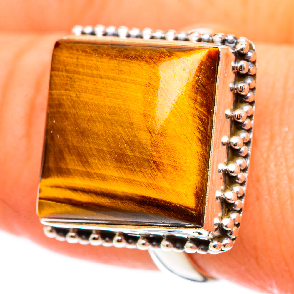 Tiger Eye Rings handcrafted by Anasilvercos - RING117409