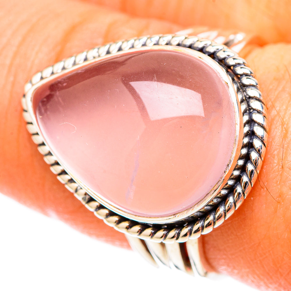 Rose Quartz Rings handcrafted by Anasilvercos - RING117414